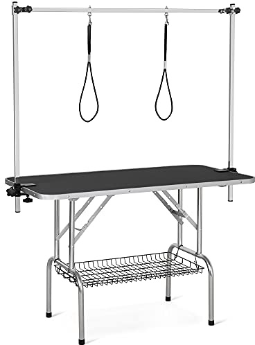 Yaheetech Table de Toilettage Réglable et Pliable 118x60x177 cm