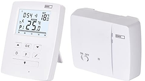 EMOS drahtloser OpenTherm-Raumthermostat, programmierbarer digitaler Temperaturregler für Heizung oder Klimaanlage, 9 Programme, Frostschutz, ON-OFF, einstellbares Differential