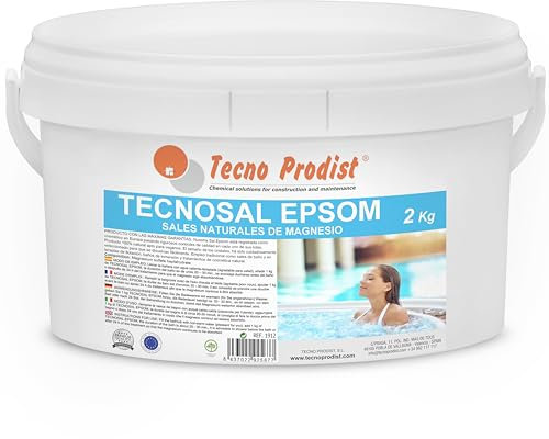 TECNOSAL EPSOM de TECNO PRODIST (2 kg) Sales de Epsom, sal de baño, tratamiento corporal 100% natural, terapias flotación, baños de inmersión, piscinas