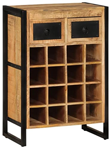 vidaXL Weinregal für 16 Flaschen Massivholz Mango, Weinflaschenregal, Weinständer, Weinschrank, Weinhalter, Flaschenregal, Weinregal Küche