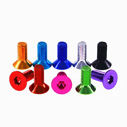 5 Stück hellschwarze Aluminium-Senkkopfschrauben, Vollgewinde, für Maschinen oder Befestigungselemente usw. M6 x 40 mm