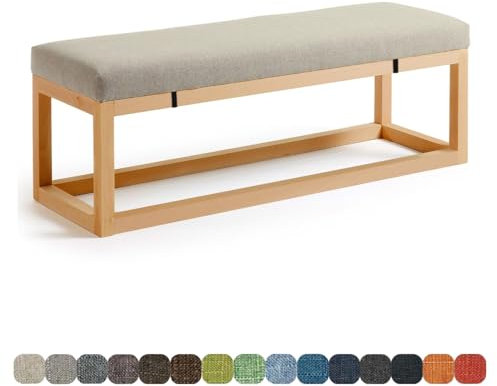 Lsjoaw Bankauflage Bankkissen Sitzauflage Sitzkissen Bank 110X45X3CM Stuhlkissen Bankpolster Schaukel mit abnehmbarem Bezug für Fensterbank Outdoor Gartenmöbel Terrasse Drinnen Sitz,Light Grey