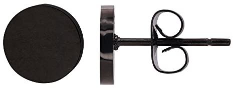 Heideman Ohrstecker Lorelai Edelstahl schwarz Kreis flach Unisex | Minimalistisches Geschenk für Männer und Frauen, alltagstauglich, hautfreundlich, leicht und anlauffrei