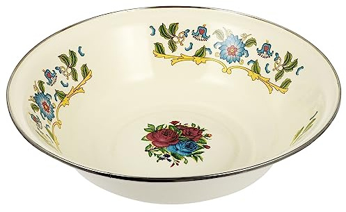 YARNOW Emaille Waschschüssel 11.4 Zoll Retro Suppenbecken 29 Cm Emaille Aufbewahrungsbecken Für Küche Haushalt Backen Vintage Stil