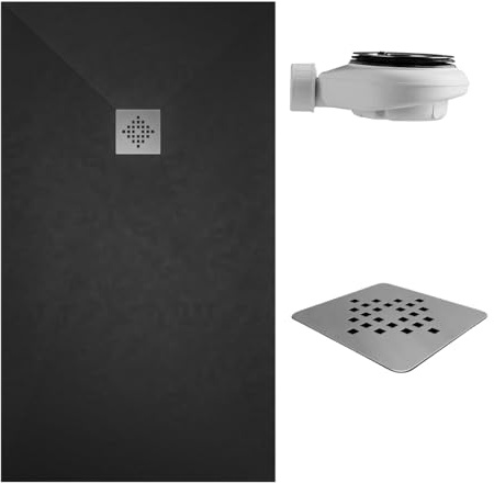 SoulHome Piatto Doccia in Resina 210x70 Nero Griglia Standard
