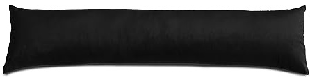 Lancashire Textiles Velvet Draught Excluder Draft Wind Stopper Door and Window Guard Efficient Energy Insulator, Weighed Fabric – Hollow Filled Door Draft Excluder [Black; 85 X 20cm]