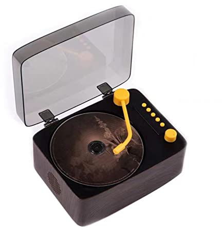 Lecteur CD Vintage, Lecteur CD de Bureau Bluetooth Portable 5 W pour la Maison, Haut-parleurs HiFi Intégrés, Radio FM Boombox, Support CD, Bluetooth, Lecture de clé USB,