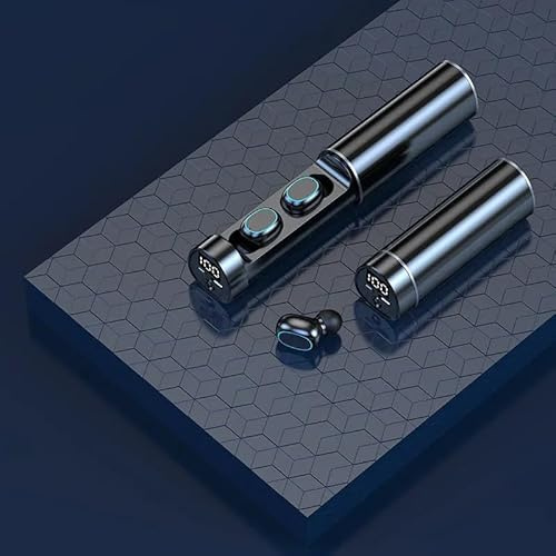 Écouteurs Waterproof sans Fil avec Suppression de Bruit,Microphone, contrôle Tactile, Affichage LED, Hi-FI, Lampe de Poche