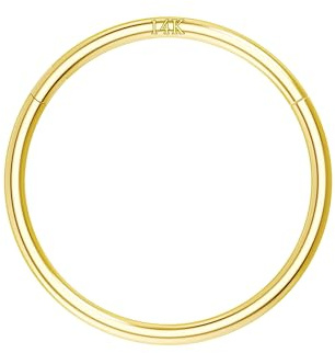 OUFER Body Piercing Nose Ring Hoop 20G Nose Ring Hinged Segment Helix Lip Rings Thin Nose Hoop Piercing Gold Cartilage Daith Rook Tragus Conch Earrings Jewellery