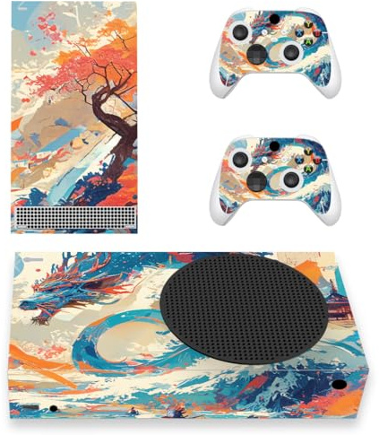 PlayVital Skin für Xbox Series S Konsole & Controller, Vinyl Aufkleber | Schutzfolie Skins Zubehör, Wrap Abdeckung, Aufkleber Stickers Folie, Drachenelysium