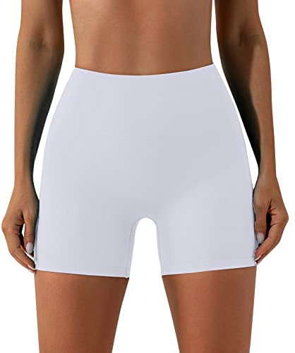Radlerhose Damen Kurz Leggings Gym Shorts Booty Scrunch High Wasit Sport Shorts Nahtlose Sporthose Kurz Leggings Für Yoga Gym Fitness Poledance Premium Radlerhose Blickdicht Weiss