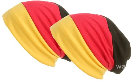 WANSSY® Damen Herren Unisex Beanie mit Deutschland Flagge Muster für Sport Einheitshröße Kopfbedeckung Fanartikel 1/2/4 Stück im Set