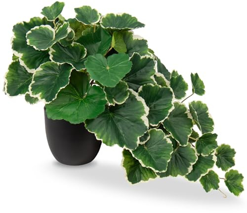 Villa Como 11.2 Small Fake Plants Decor Indoor, Begonia Vines Artificial Plants in Pots for Shelves Home Office Garden, Faux Tropical Potted Plant, Silk Decorative Plants Desk Housewarming Gifts