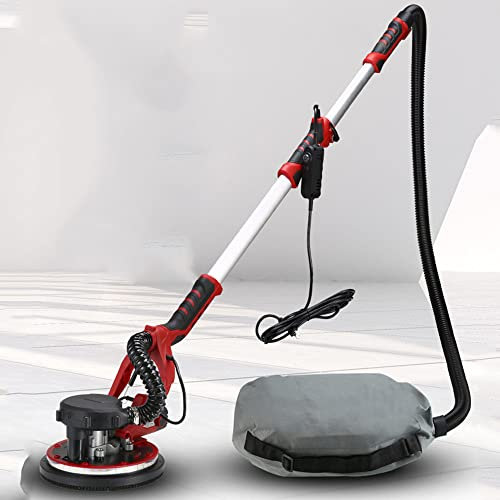 Elettroutensile da 1250 W con Torcia a LED, levigatrice per muri a Secco Retrattile, 0-3000 Giri/min, Impugnatura Retrattile, con Sistema autopulente, levigatrice per muri e levigatrice per soffitti