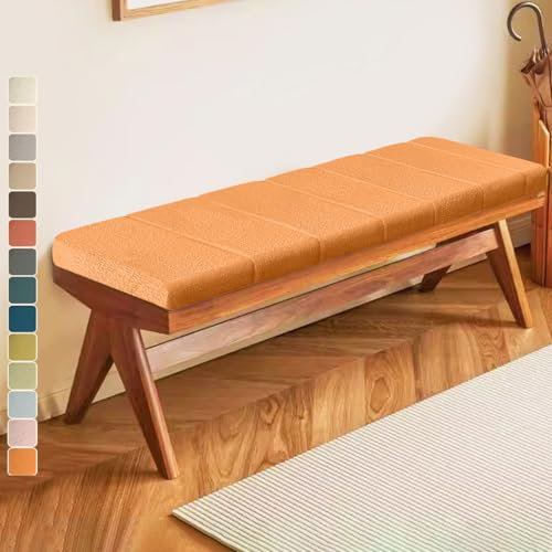 Lsjoaw Bankauflage 180 X 50 X 4CM Sitzkissen Bankpolster Wasserdicht Schmutzabweisend und Kratzfest Sitzkissen für Fensterbank Esstisch Gartenbank Schaukel Terrasse Bank Drinnen Sitz Aprikose