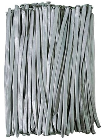 100 palloncini da modellare, metallizzati, lunghi, per animali a palloncino, cromati, con motivo a torsione, palloncini classici da modellare, lunghi, magici, per feste, Natale, argento