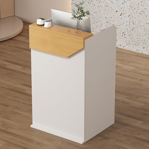 Empfangstheke Moderner Rezeption Tresen Bar Theke Empfangstresen Rezeptionstheke Counter mit Abschließbarer Schublade,Kabeldurchführung Kleiner Nagelstudio Tisch Kassentisch für Hausbar Salon Lobby(Wo