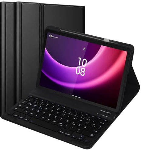KTOITION Tastatur Hülle für Lenovo Tab P11 (2nd Gen) 11.5 Zoll TB350FU/TB350XU - (Deutsches) Hülle mit Tastatur für Lenovo Tab P11 2. Gen - Schutzhülle, Schwarz