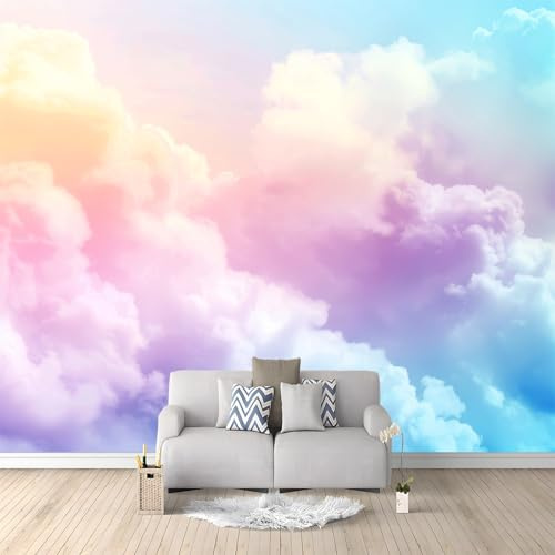 Bunte Wolken Art Fototapete Malerei 350x256 cm Mehrfarbig Tapete Fototapeten Vlies Tapeten, Vliestapete Wandtapete Moderne Wand Schlafzimmer Wohnzimmer Wand tapete