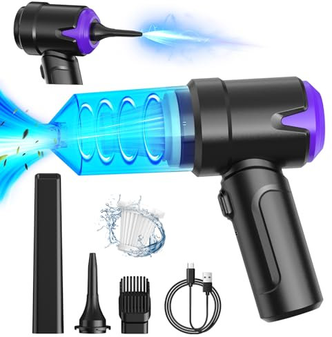 Sporvet Aspirapolvere Auto,6000PA Aspirabriciole Senza Fili,USB Ricaricabile Mini Aspirapolvere per Auto Senza Fili Adatto per Auto, Ufficio, Casa