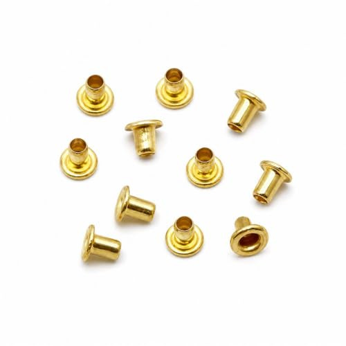 Codulu Pequeños Remaches pequeños con Ojales para Hacer rótulas, muñecas, Ropa, Zapatos, Accesorios de Costura, 2,5 mm (10 Unidades), Color Dorado