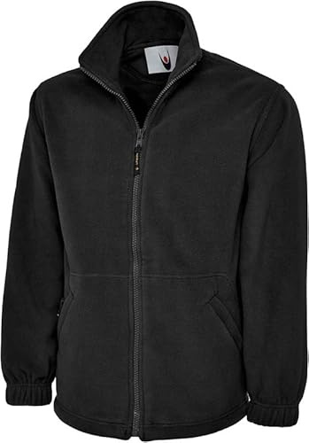 Classic Full Zip Fleece Jacket (Color - Black, Size - 6XL)