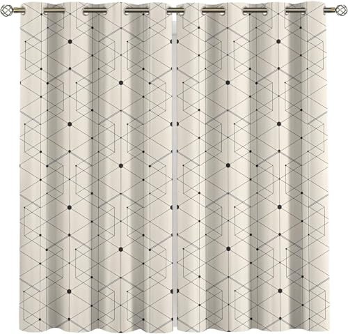 Vorhang Kinderzimmer Bunte Abstrakte Geometrie Kinder Vorhänge Mit Ösen Polyester Gardinen Thermovorhang Blickdicht Ösenschal Kindergardinen 300X280 cm (B + H) Für Wohnzimmer,2Er Set-882529450