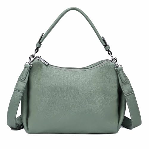 OBC Damen Tasche Shopper Handtasche Hobo Bag Schultertasche Cross Over Umhängetasche Beuteltasche Henkeltasche Leder Optik Mint