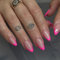 SXVME 30 Pcs Acrylic Press on Nails Short Almond, Hot Pink French Tip False Nails Short Pointed Stiletto, Natural Nude Fake Nails Set Classic Soft Gel Stick on Nail for Women Daily Wedding Wear