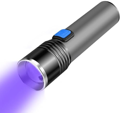 Lampe de poche UV pratique | Lampe de poche légère et portable en bois noir | Puissante lampe de poche pour mousse de chat, urine d'animaux domestiques, fausse monnaie, jade