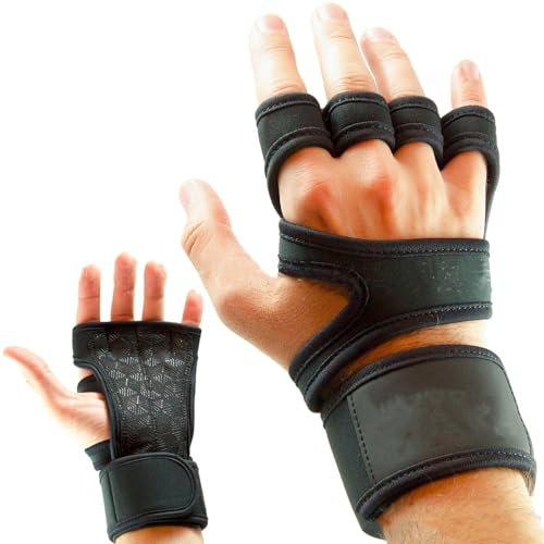 UZSUZZ Fingerlose Fitness Handschuhe mit Handgelenkriemen für Krafttraining, Bodybuilding & Powerlifting – Ideal für Männer und Frauen