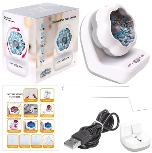 Spinner de cuentas para hacer joyas, fabricante de cuentas de pulseras | Herramienta eléctrica automática para hacer pulseras de cuentas de arcilla - Máquina de artesanía de velocidad ajustable para m