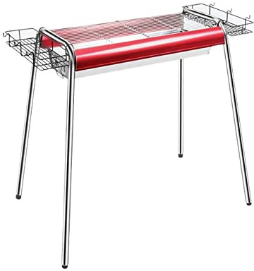 HYUARB Portable BBQ Charcoal Grill Stand with Skewers for Outdoor Camping and Picnic Cooking Roast Meat Grill and Fry with Ease!