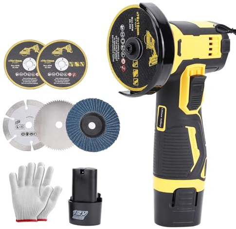 Mini Winkelschleifer,12V Akku Mini Flex 19500 rpm/76mm,Professional Mini Akku Winkelschleifer Set Geeignet zum Schneiden und Polieren