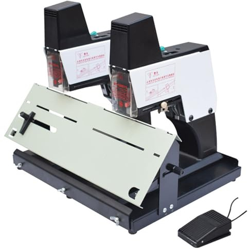 Agrafeuse électrique automatique de bureau, double usage pour reliure plate et selle avec pédale, idéale pour le bureau, l'école et l'édition