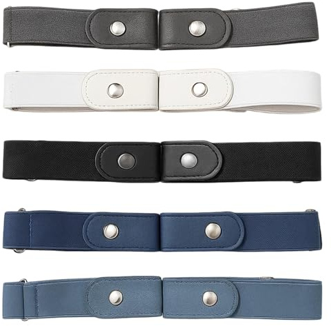 DqiUnaX 5 Pcs GüRtel Ohne Schnalle, GüRtel Ohne Schnalle, Elastischer GüRtel, GüRtel Damen Elastisch, Justierbar Elastischer GüRtel Damen, GüRtel Ohne LöCher FüR Jeans Hosen Kleid ﻿