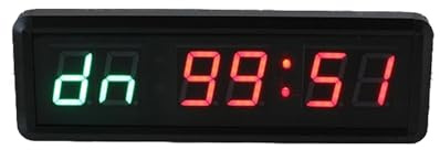 Orologio con timer LED for palestra e fitness con telecomando, display verde e rosso a 6 cifre da 1,5 pollici, cronometro con conto alla rovescia a intervalli Utilizzo multi-scenario(Purple)