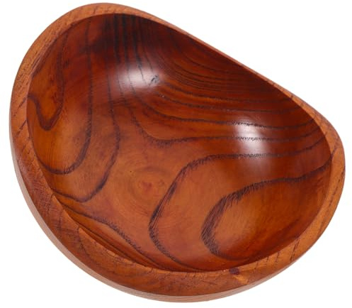 Milisten Cuenco de Madera de Ácido Jujuba Tamaño Mediano, Cuenco Japonés para Servir Ensaladas y Snacks, Tazón de Madera Natural Superficie Lisa Adecuado para Hogar y Restaurantes