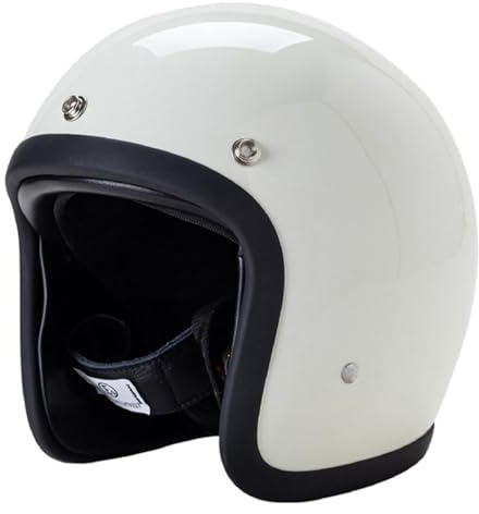 Casco Mezzo Retrò Moto Approvato DOTECE Caschi Jet E Demi-Jet Caschi Cromwell 3/4 Tesa Rimovibile Aperto Casco Scooter Elmetto Scodella Forte E Resistente All'usura Adulti C,XXXXL:67-68CM