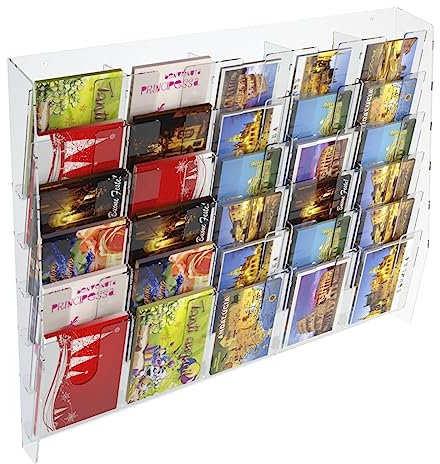 Avà srl Wanddisplay für Karten aus Plexiglas transparent mit 30 Fächer