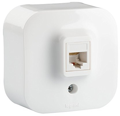 LEGRAND, Surface-Mounted RJ45/Cat5/LAN Junction Box Wall Mounting, Network Socket, Surface Box, Universal Connection Unit, LAN Connection, Network Connection, 230 V, Protection Class IP21, IK03, Ultra