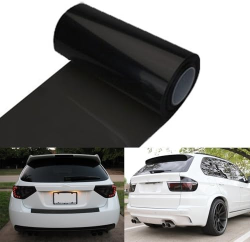 DIYAH 12 X 48 Inches Self Adhesive Headlight, Tail Lights, Fog Lights Tint Vinyl Film (Dark Black)