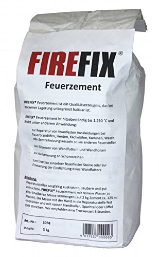Ciment ignifuge résistant à la chaleur jusqu'à 1250 °C - Capacité du sac : 2 kg