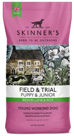 Skinner's Field & Trial Puppy Lamb & Rice – Complete Dry Food, Hypoallergenic, Supports Gut Health, Ideal for Larger Breeds, 15kg