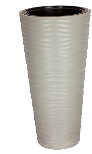 Pot de Fleur Sahara en Plastique Gris 78.5 cm ht avec bac Interne