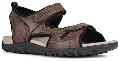 Geox UOMO SANDAL STRADA A, Sandalias Con Punta Abierta, para Hombre, Marrón (Coffee C6009), 44 EU