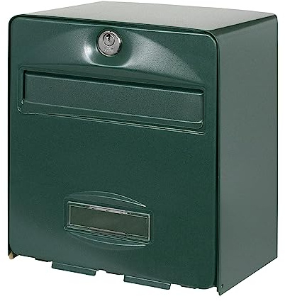 BURG-WÄCHTER Boîte aux Lettres, 1 Porte, 504 VE Mini BALthazar, Vert, en Acier Galvanisé, Avec Porte à Ouverture Totale et Stop-Courrier (Porte bloquée à 120°), Neutre