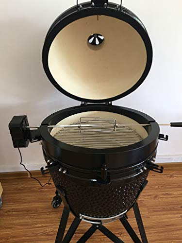 YNNI KAMADO TQKJZ25 25 Powered Stainless Steel Rotisserie for 25 or similar Battery and UK plug TQKJZ25