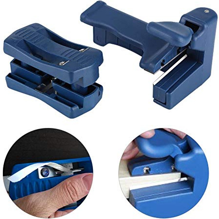Oumij Edge Banding, Wood Edge Banding Trimming Tool Head and Tail Trimmer Cabinet Making Woodworking, Suitable for Flexible Melamine Paper, Veneer, Plastic, PVC