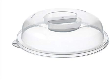 Mikrowellenabdeckung, Mikrowellenhaube Mikrowellenabdeckung Mit Griff, Mikrowellenabdeckhaube BPA Frei, Mikrowellendeckel Transparent, Geschirrabdeckung Splatter Schutzdeckel Ø 22.2CM, Höhe 5.8CM